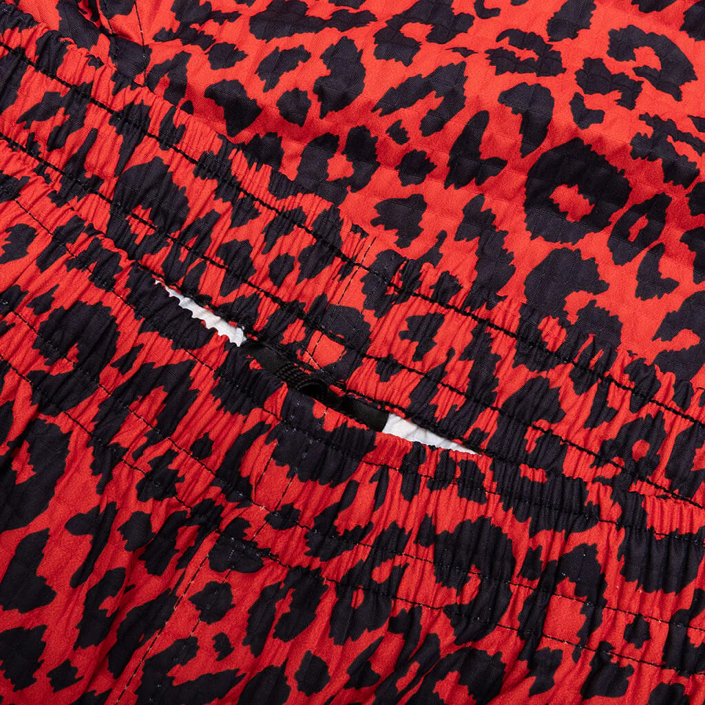 Leopard Active Shorts Red