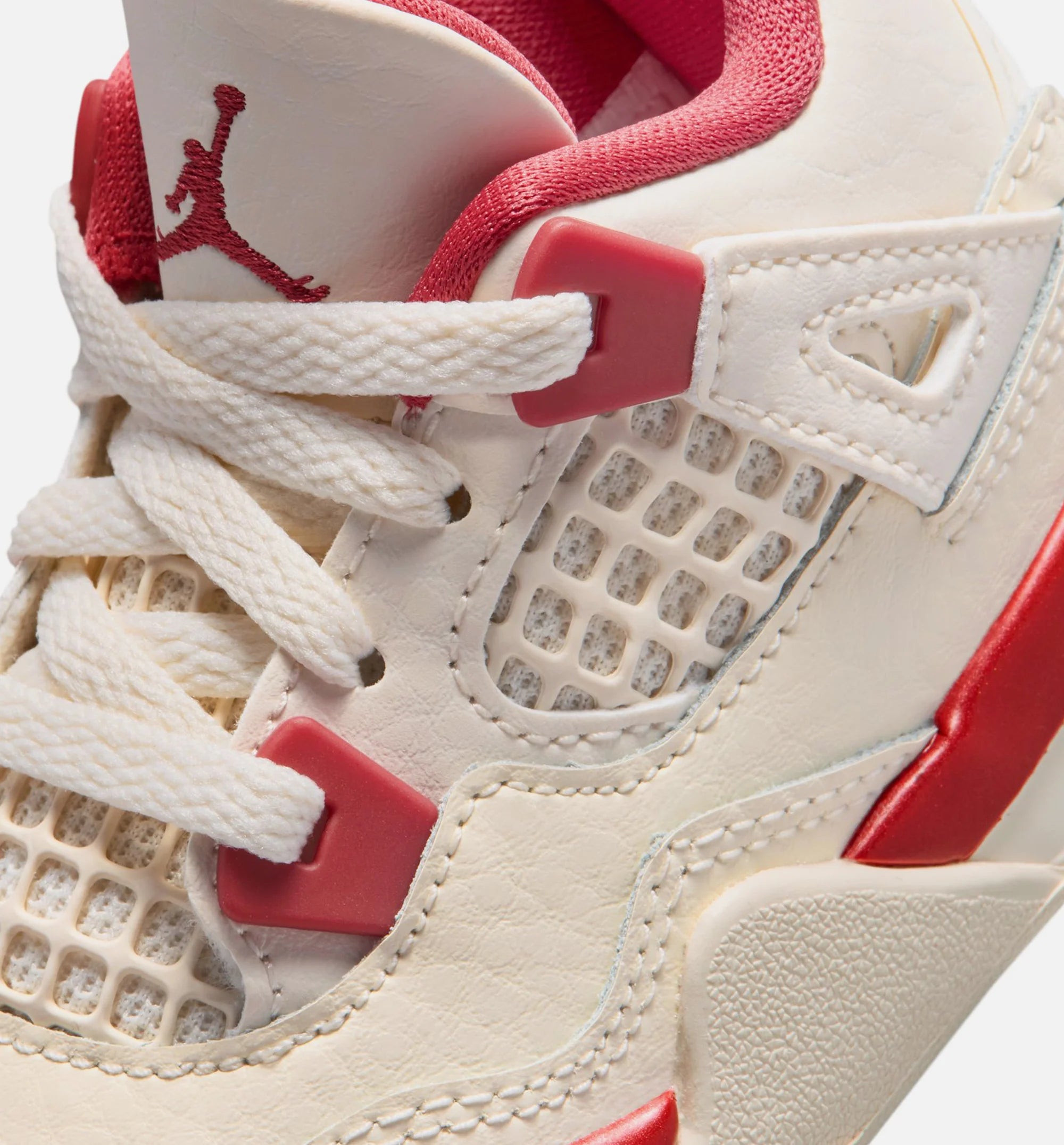Air Jordan 4 Retro Valentines Day Infant Toddler Lifestyle Shoe Pale Ivory Sierra Red Tough Red