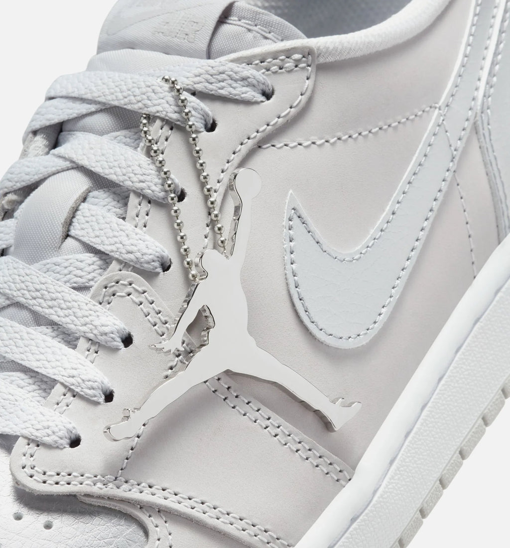 Air Jordan 1 Retro Low OG Silver Mens Lifestyle Shoe Neutral Grey Metallic Silver White