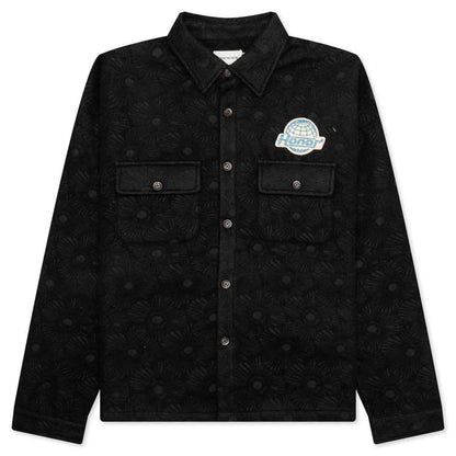 Floral Cover Shirt Black