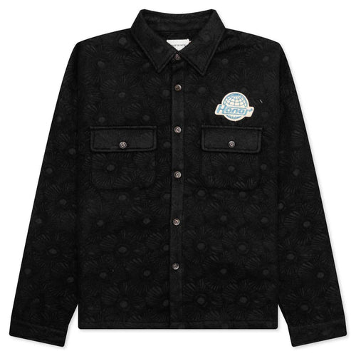 Floral Cover Shirt Black