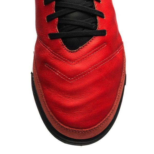 Nike Tiempo Genio Leather II TF Turf Soccer Cleats Light Crimson Metallic Silver