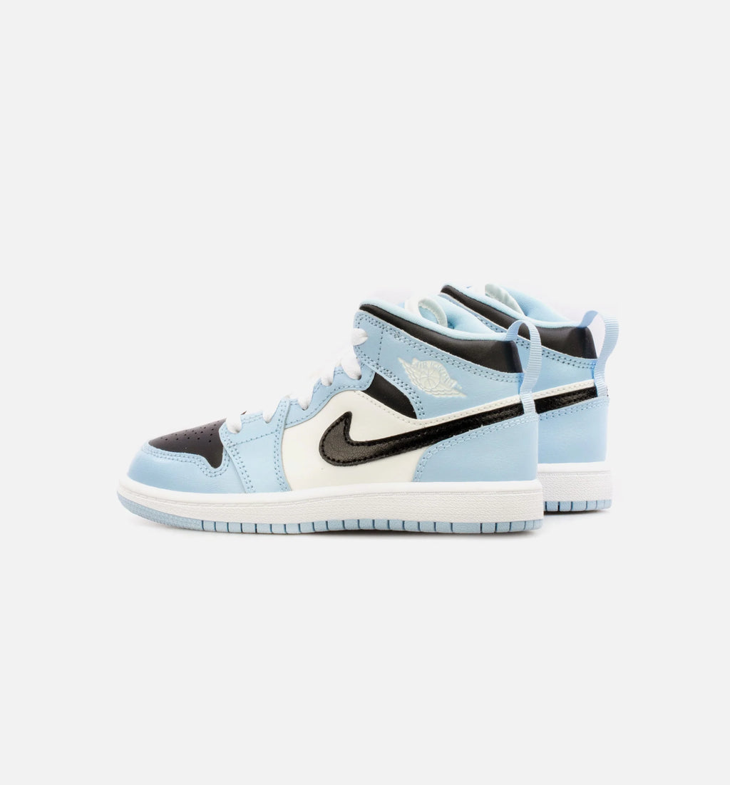 Air Jordan 1 Mid Preschool Lifestyle Shoe Blue Black