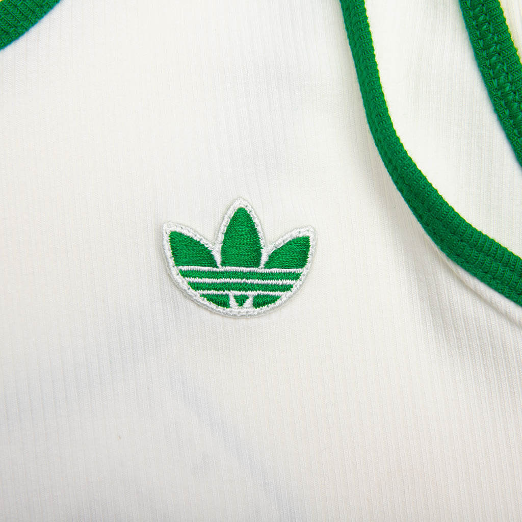 Womens Adidas x Sporty Rich Tank Top Off White Green