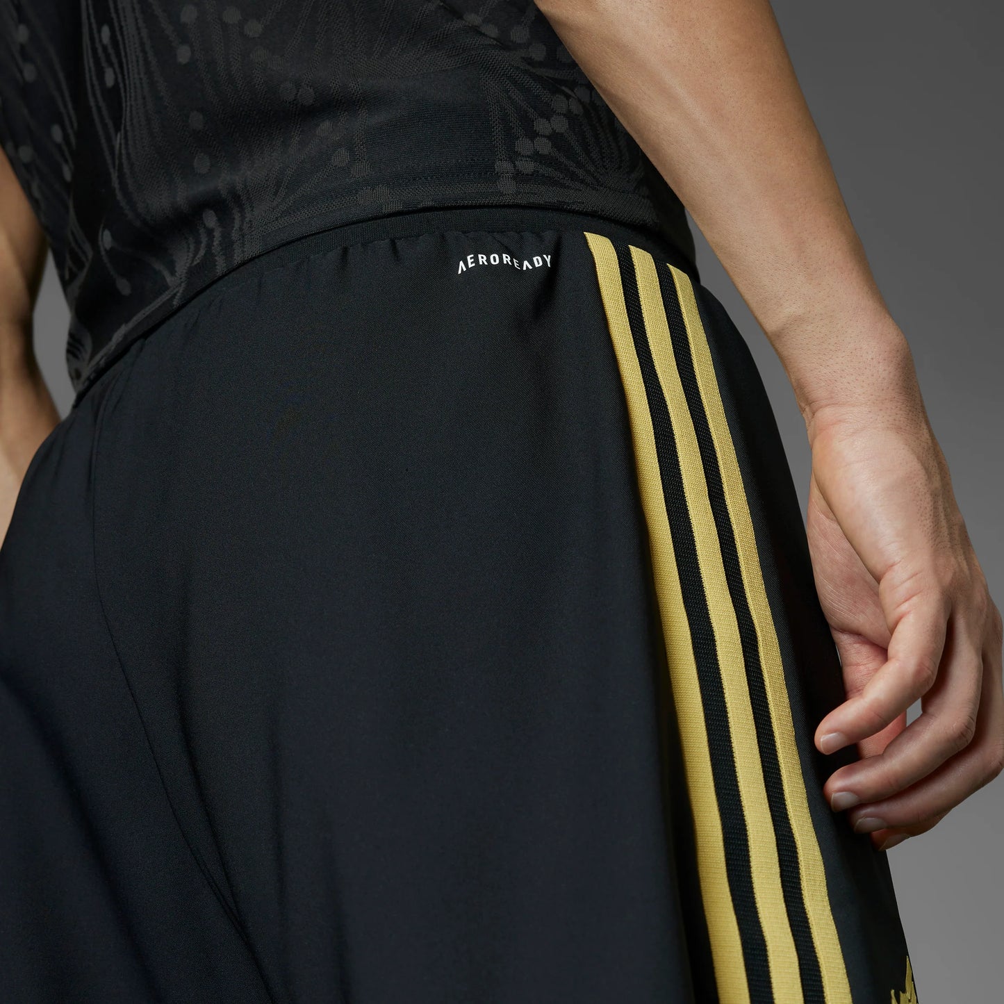 adidas Mexico 25 Gold Mens Soccer Shorts Black