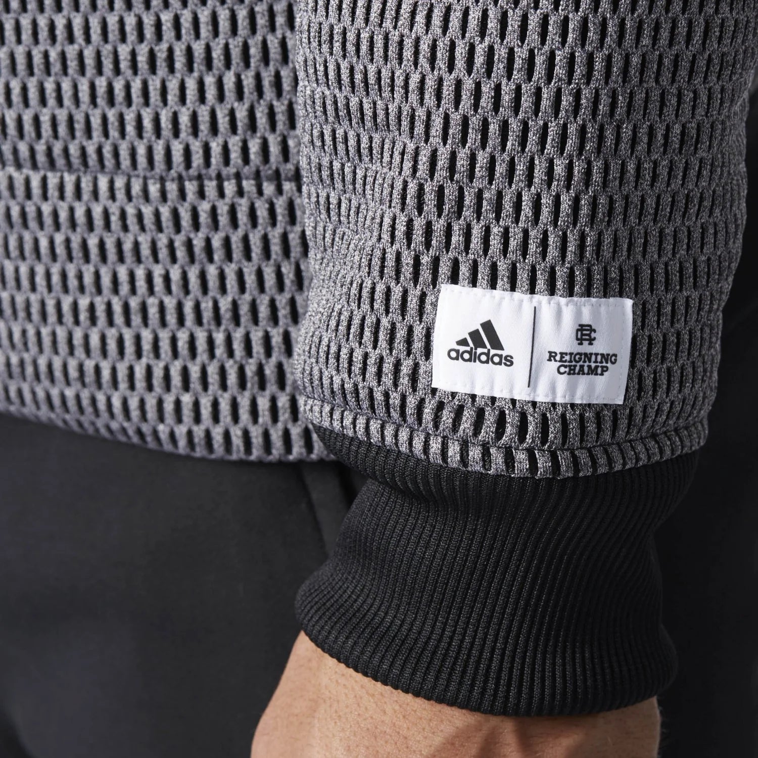 Reigning Champ X adidas Spacer Zne Hoodie Mens Grey Black
