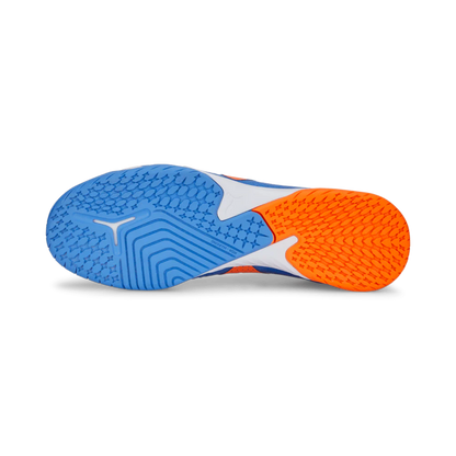 PUMA Future Match IT Indoor Soccer Shoes Blue Glimmer White Ultra Orange