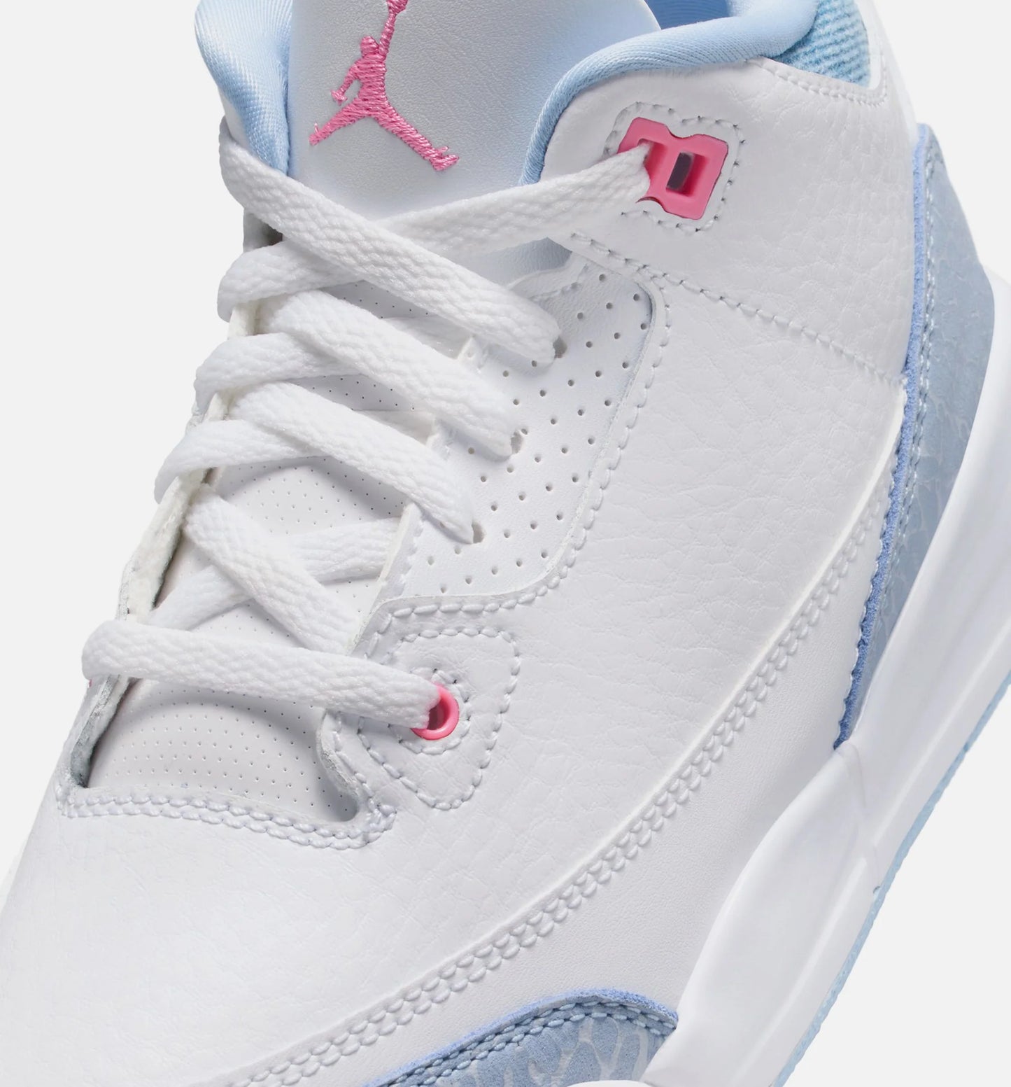 Air Jordan 3 Retro Cobalt Bliss Preschool Lifestyle Shoe White Cobalt Bliss Football Grey Pink Glow