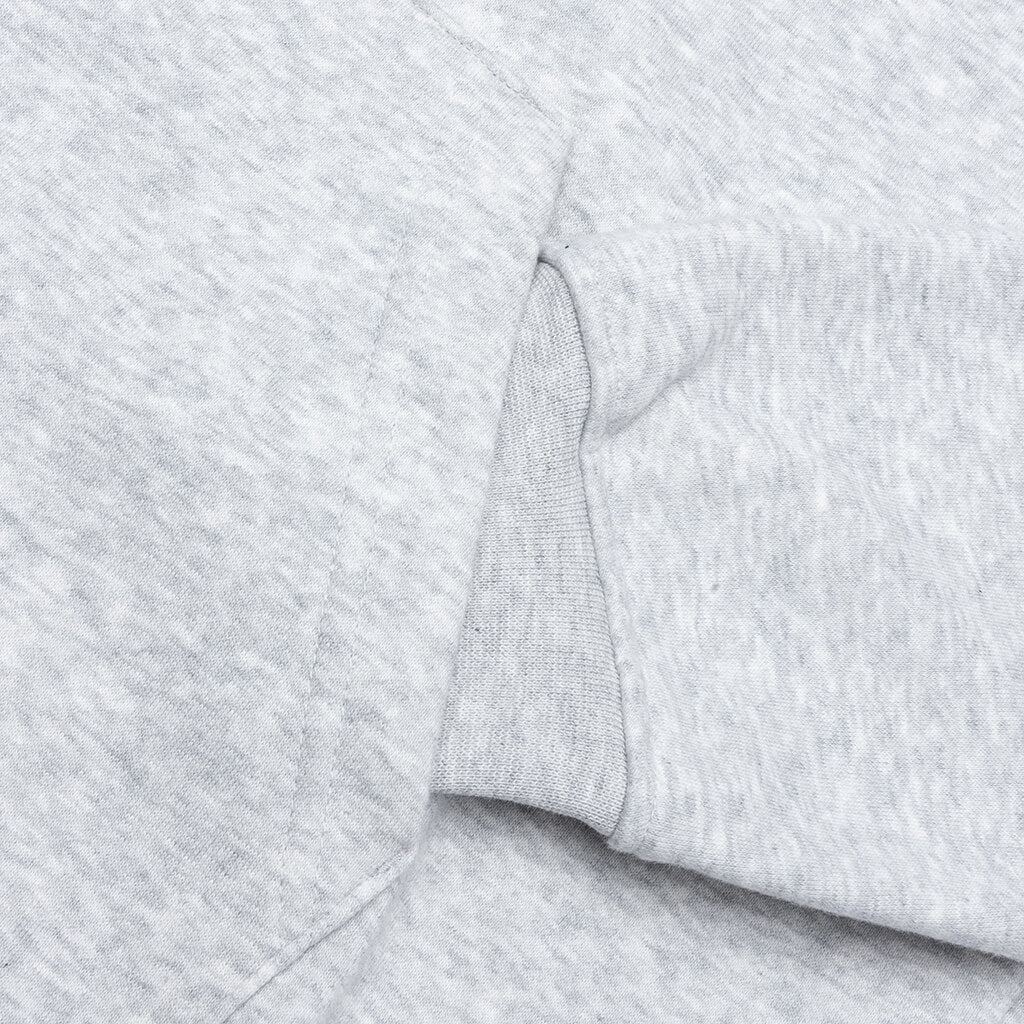 Brooklyn Fleece Full Zip Hoodie Grey Heather White