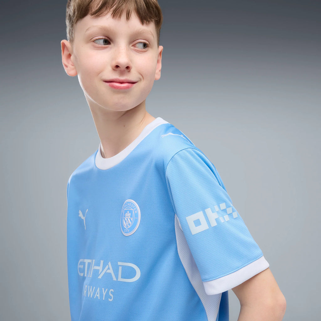 PUMA Manchester City Home Youth Soccer Jersey 2026 Light Blue Icy Blue