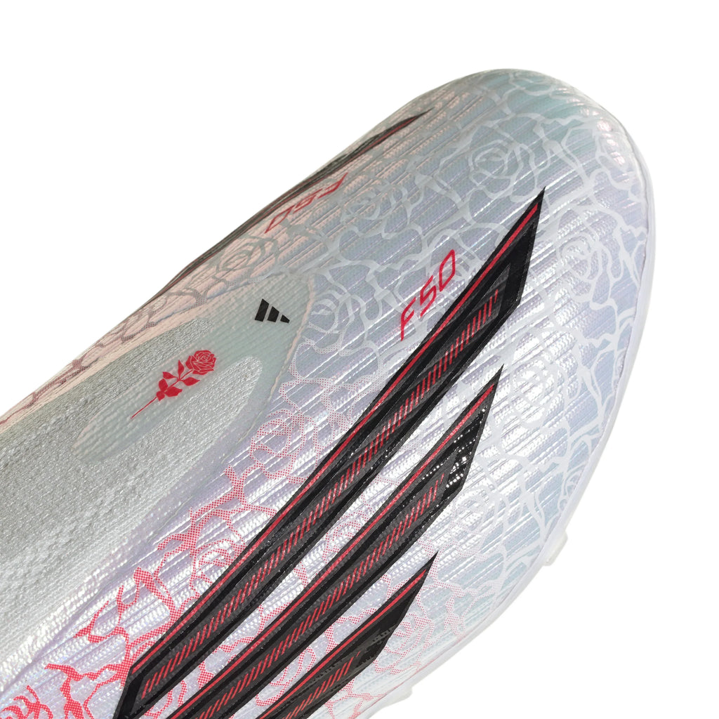 adidas F50 League Laceless FG Firm Ground Youth Soccer Cleats White Black Red