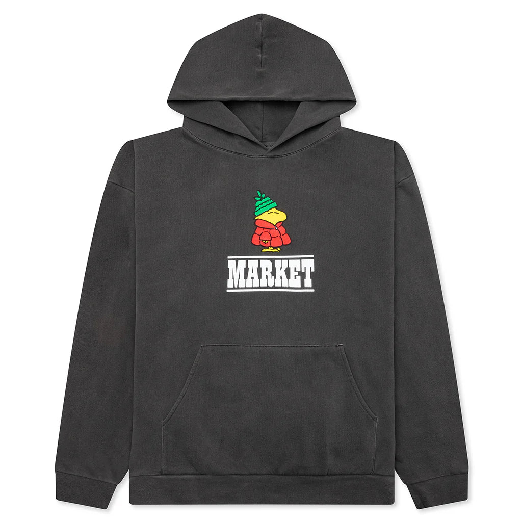 Peanuts Puffer Hoody Washed Black