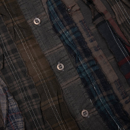 Over Dyed Ribbon Wide Shirt Brown