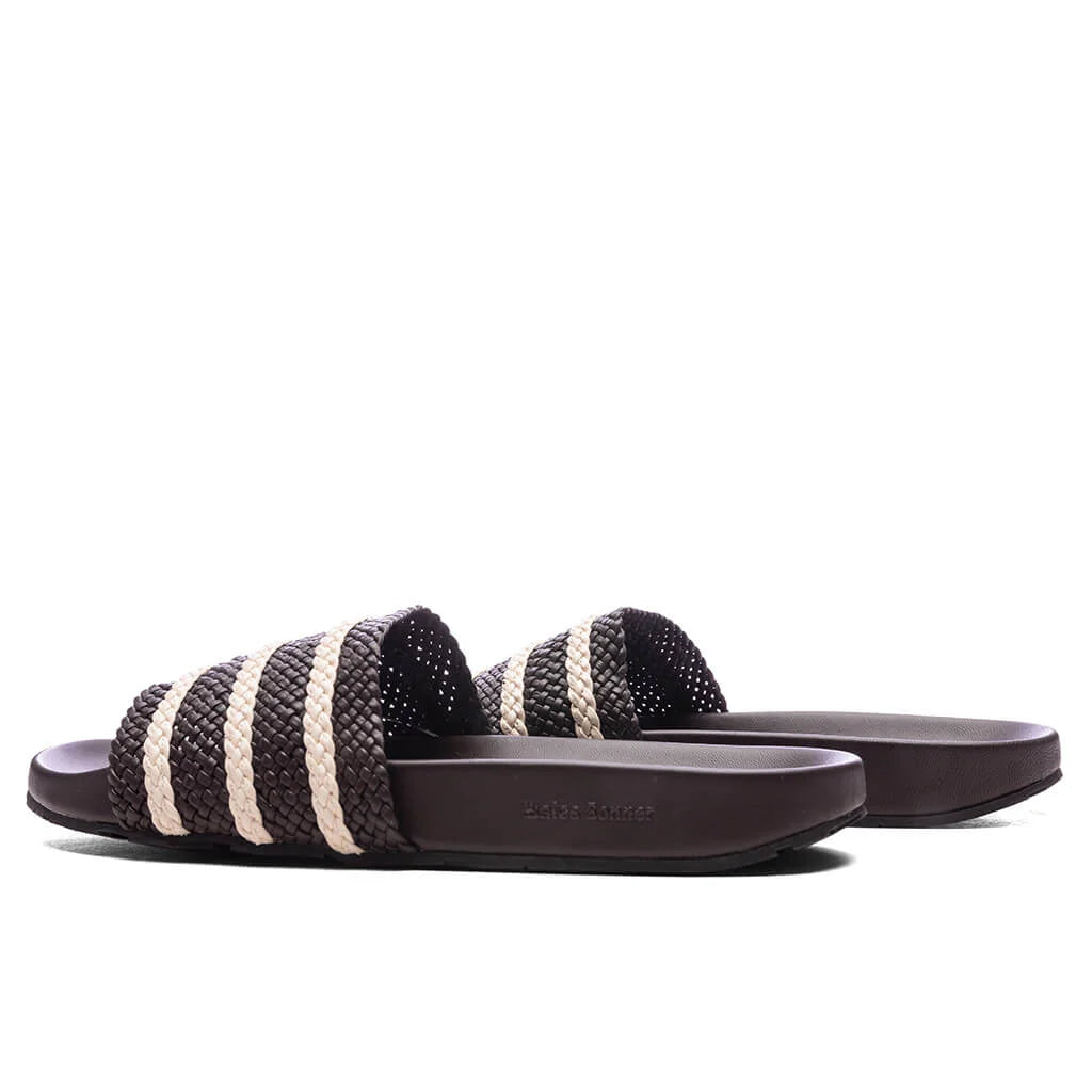 Adidas Originals x Wales Bonner Adilette Dark Brown Wonder White Night Brown