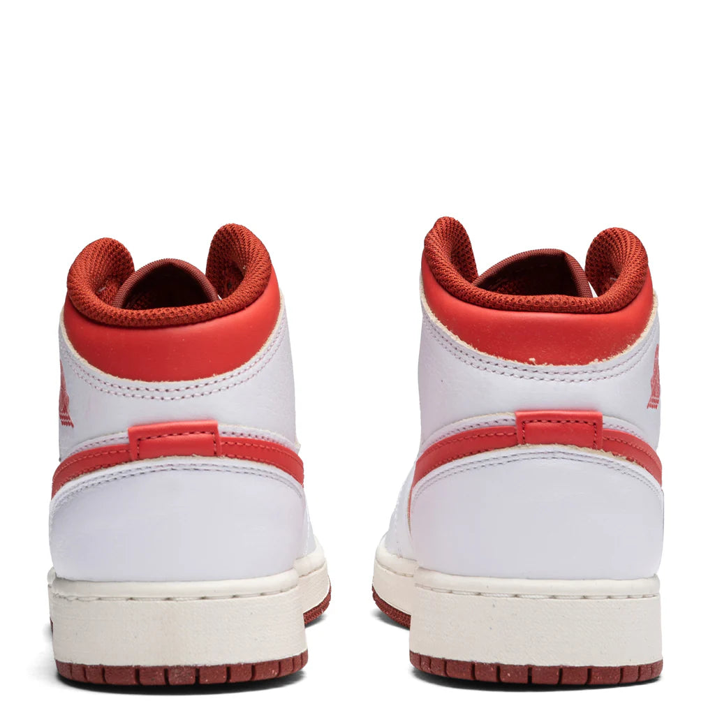 Air Jordan 1 Mid SE GS White Lobster Dune Red