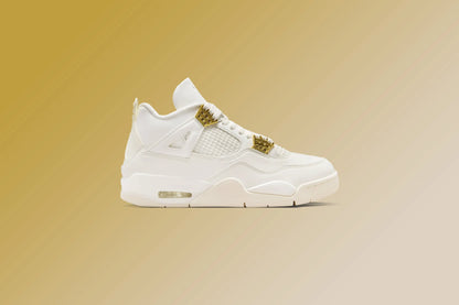 Womens Air Jordan 4 Retro Metallic Gold Sail Metallic Gold Black