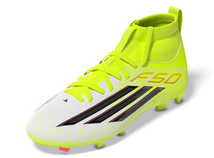 adidas F50 League Mid Cut FG MG Firm Ground Multi Ground Youth Soccer Cleats Yellow Black