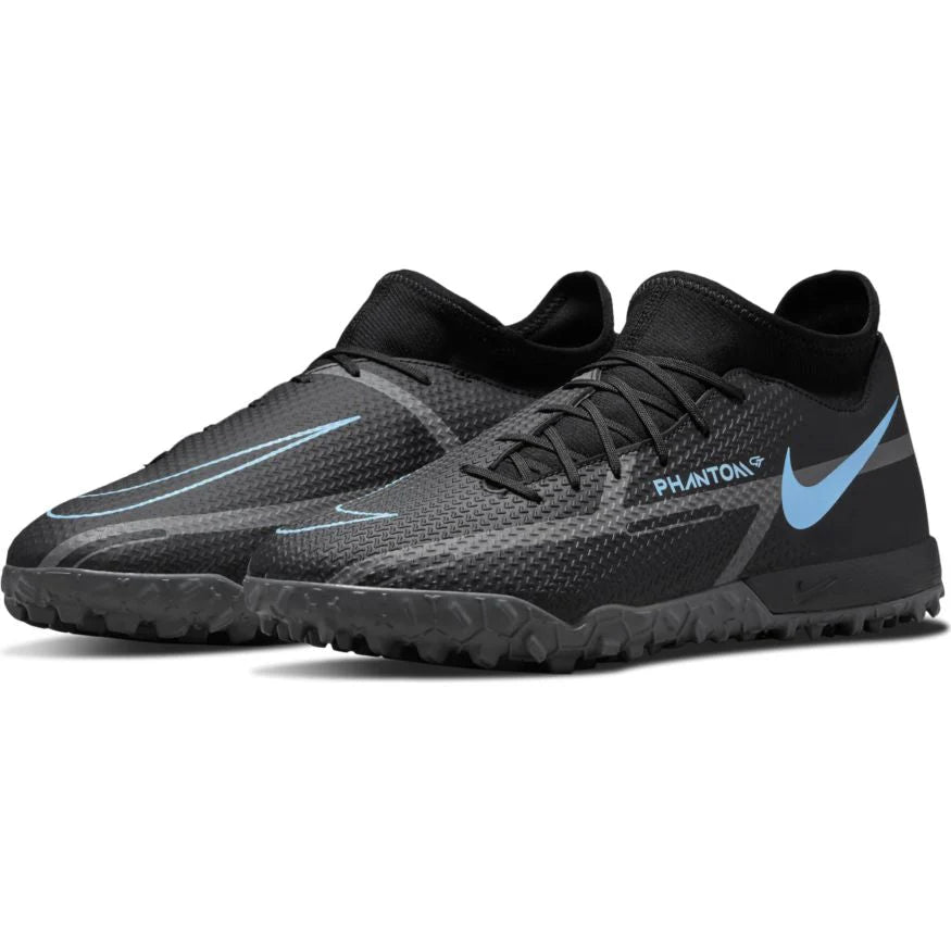 Nike Phantom GT2 Academy DF TF Turf Soccer Cleats Black Iron Grey