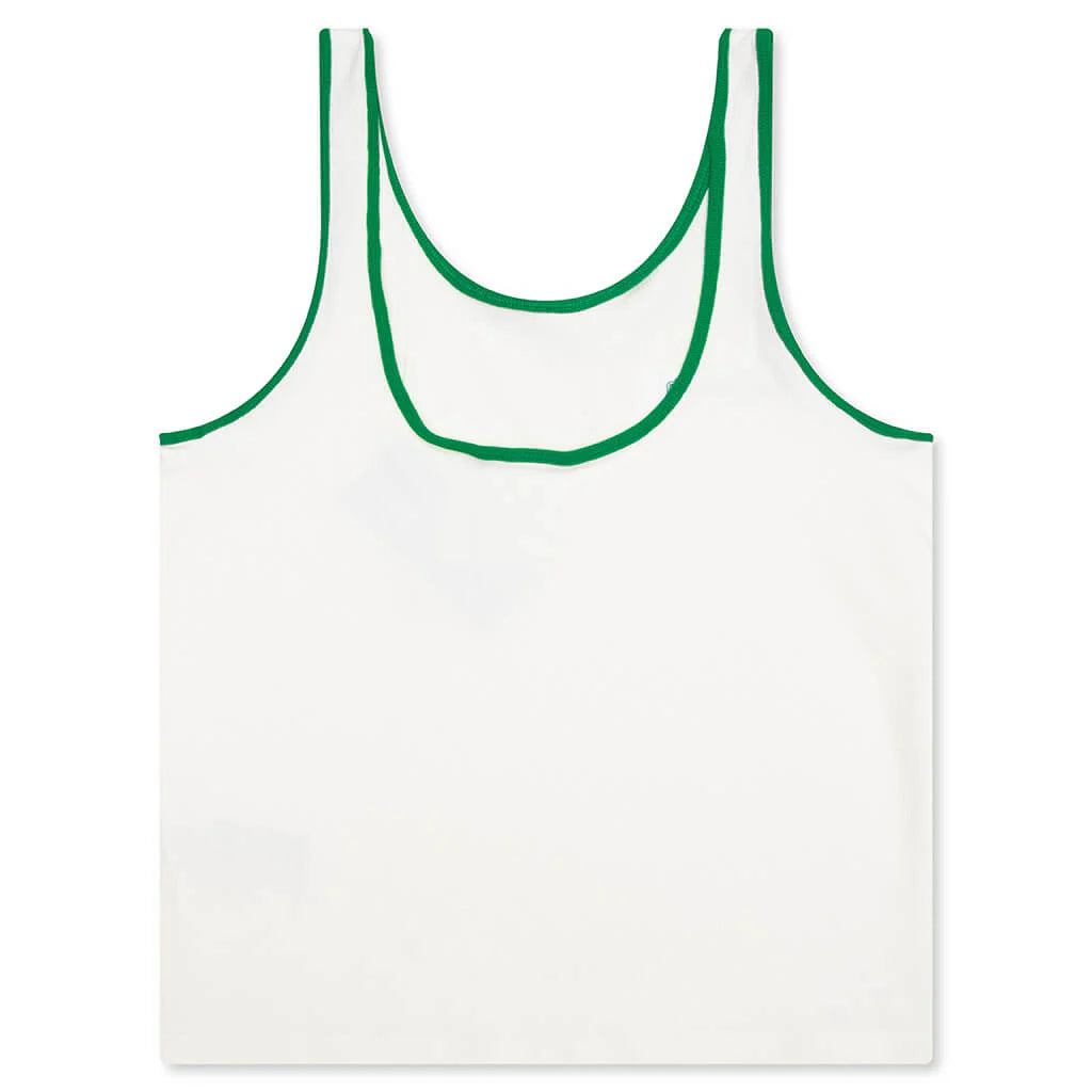 Womens Adidas x Sporty Rich Tank Top Off White Green