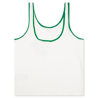 Womens Adidas x Sporty Rich Tank Top Off White Green