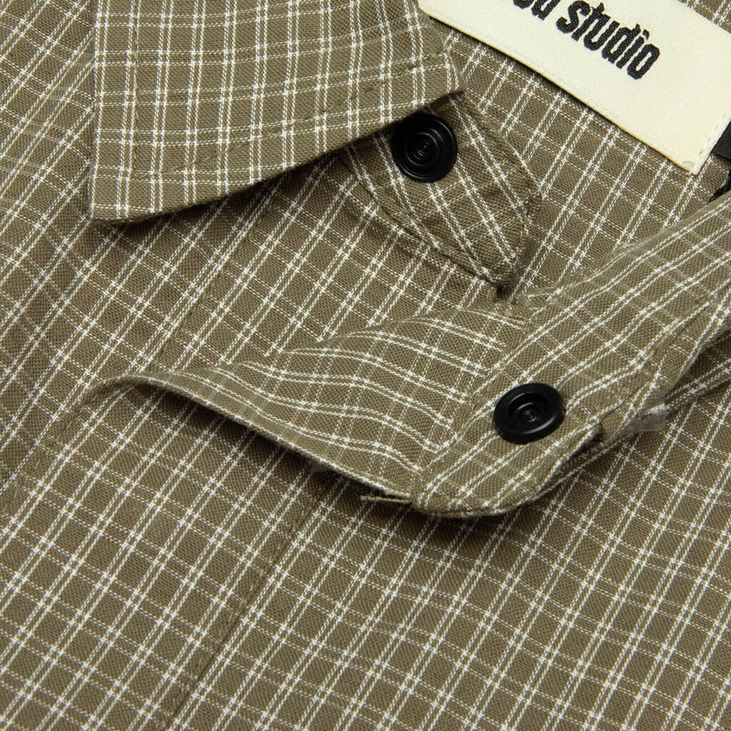 Plaid Tactical Overshirt Green White