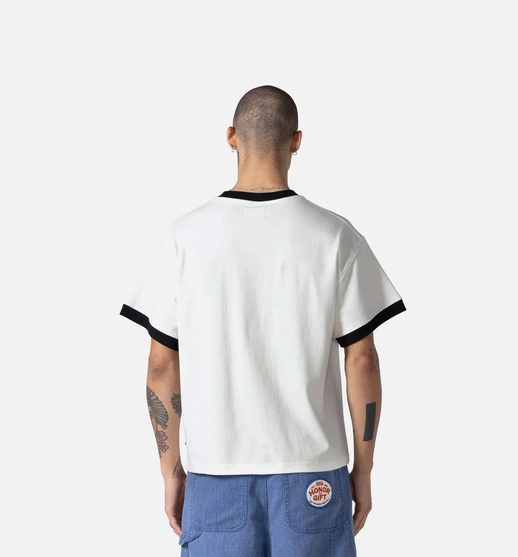 Multi Box Mens Short Sleeve Shirt White Black