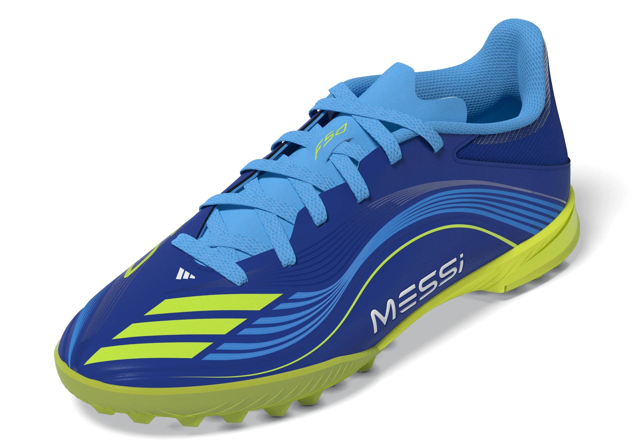 adidas F50 Messi League TF Youth Soccer Cleats Royal Blue Yellow Blue