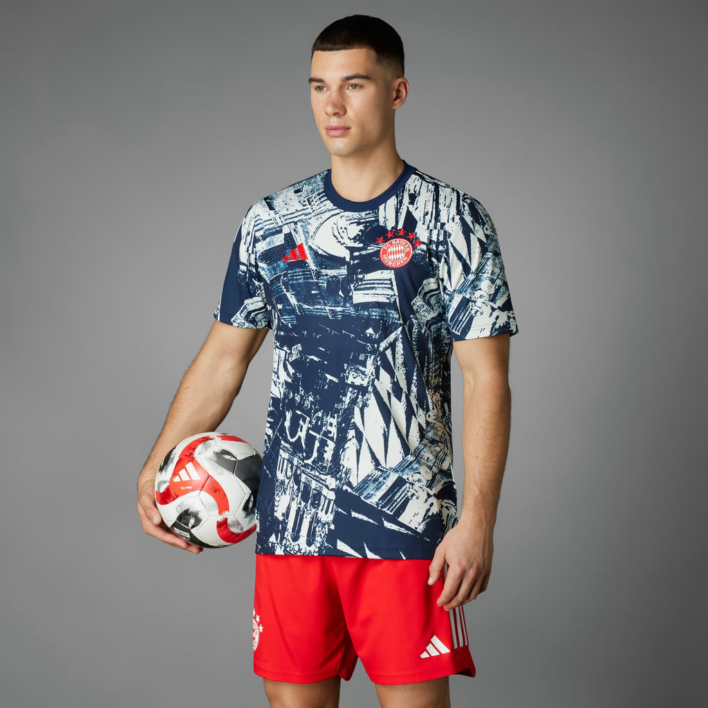 adidas FC Bayern Pre Match Jersey Off White Night Indigo