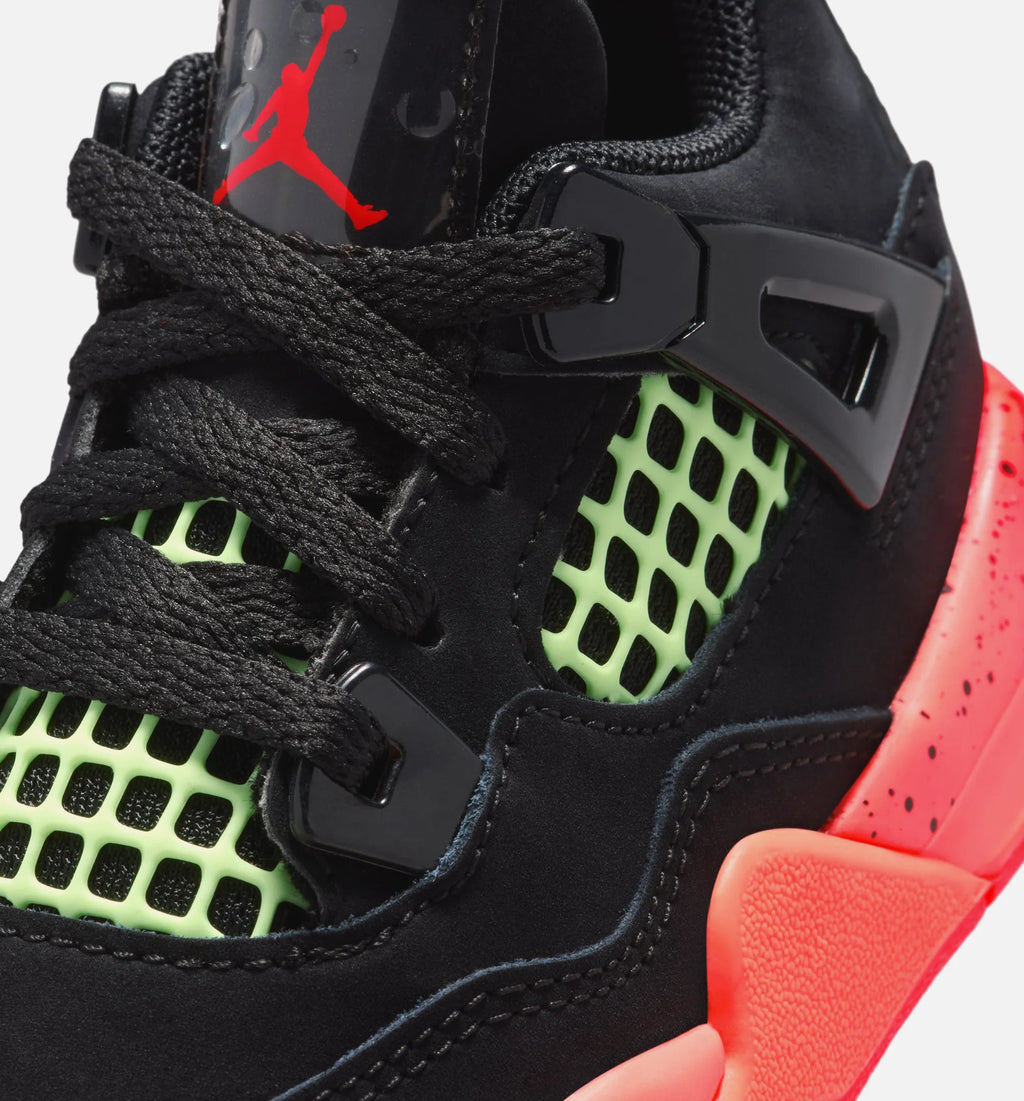 Air Jordan 4 Retro Black Infrared 23 Infant Toddler Lifestyle Shoe Black Infrared 23 Bright Mango Free Shipping