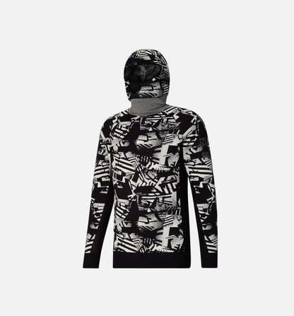 Nemen Scuba Knit Mens Long Sleeve Shirt Black White