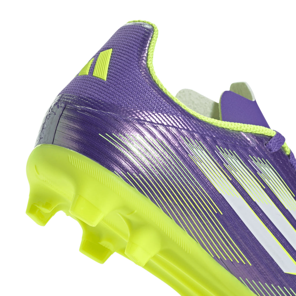 adidas F50 League Firm Multi Ground Soccer Cleats Kids Purple White Lemon