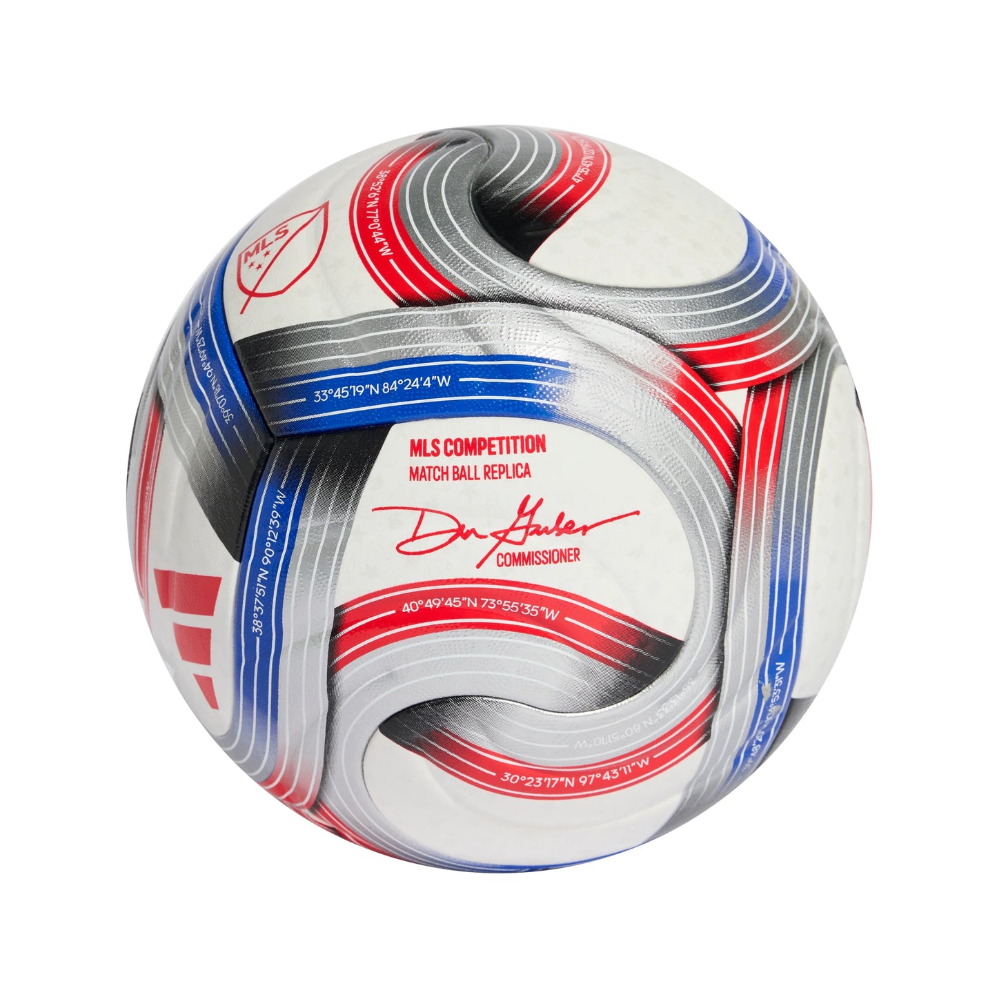 adidas 2026 Major League Soccer Competition NFHS Ball White Royal Blue Red Silver