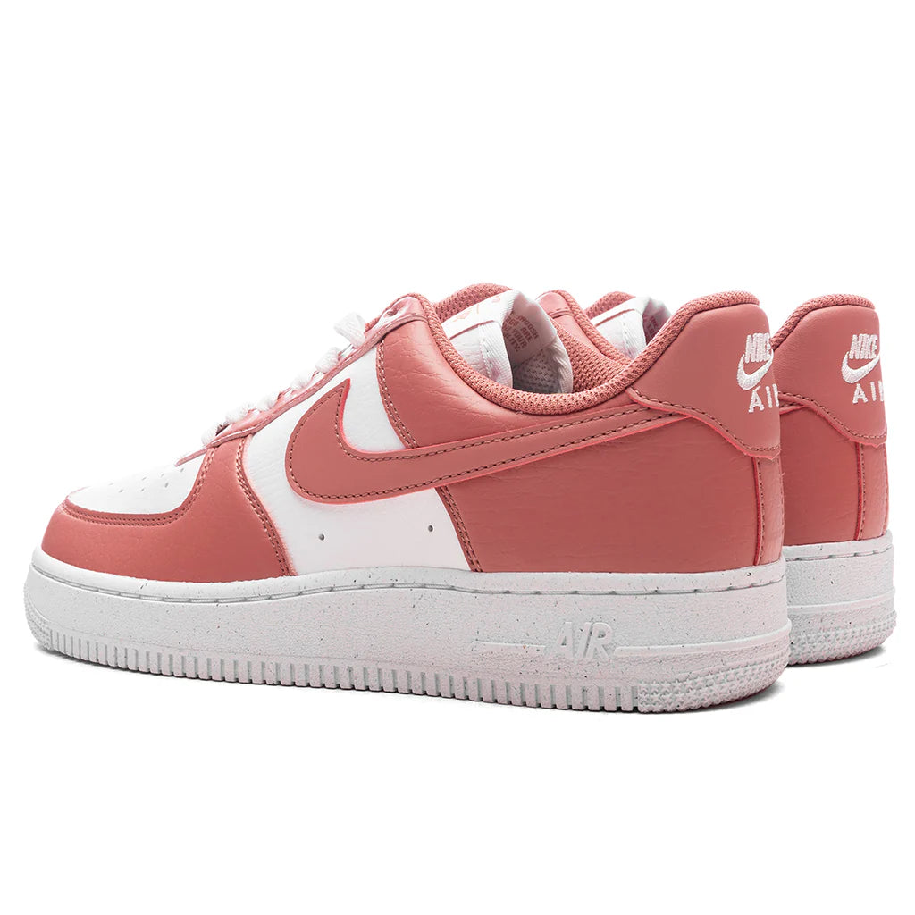 Womens Air Force 1 07 Next Nature White Canyon Pink Metallic Silver