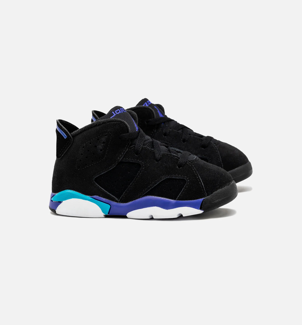 Air Jordan 6 Retro Aqua Infant Toddler Lifestyle Shoe Black Aquatone Bright Concord