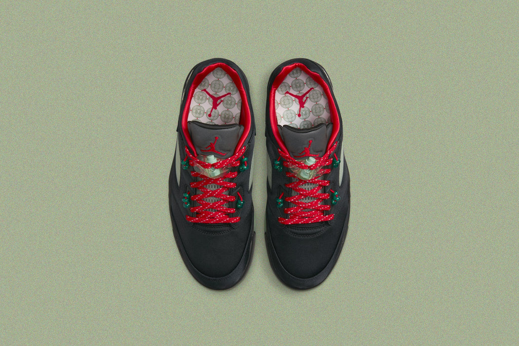 Air Jordan 5 Retro Low SP x CLOT Black Classic Jade Fire Red