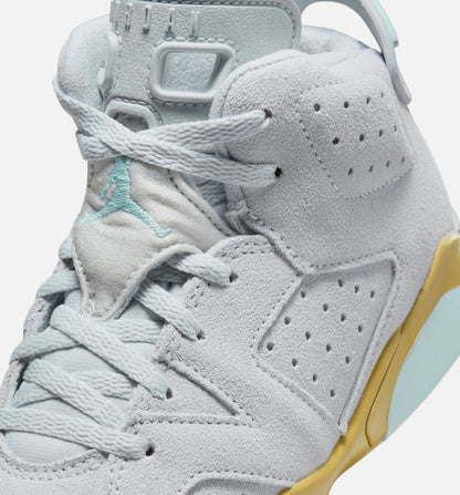 Air Jordan 6 Retro Pearl Preschool Lifestyle Shoe Pure Platinum Glacier Blue Metallic Gold