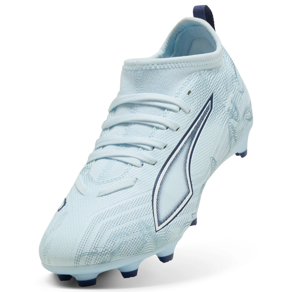 PUMA Ultra 6 Match FG AG Firm Ground Artificial Ground Youth Soccer Cleats Icy Blue White