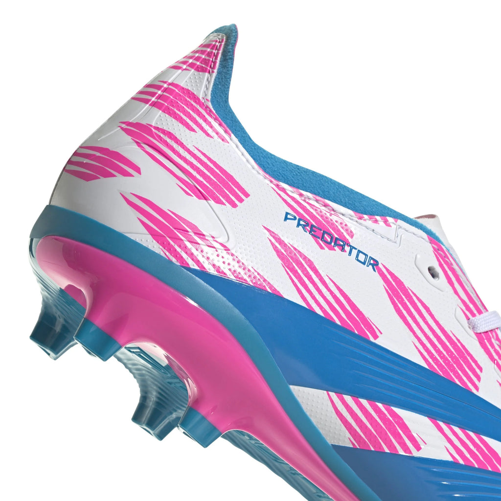 adidas Predator League FG Firm Ground Soccer Cleats White Solar Blue Solar Pink