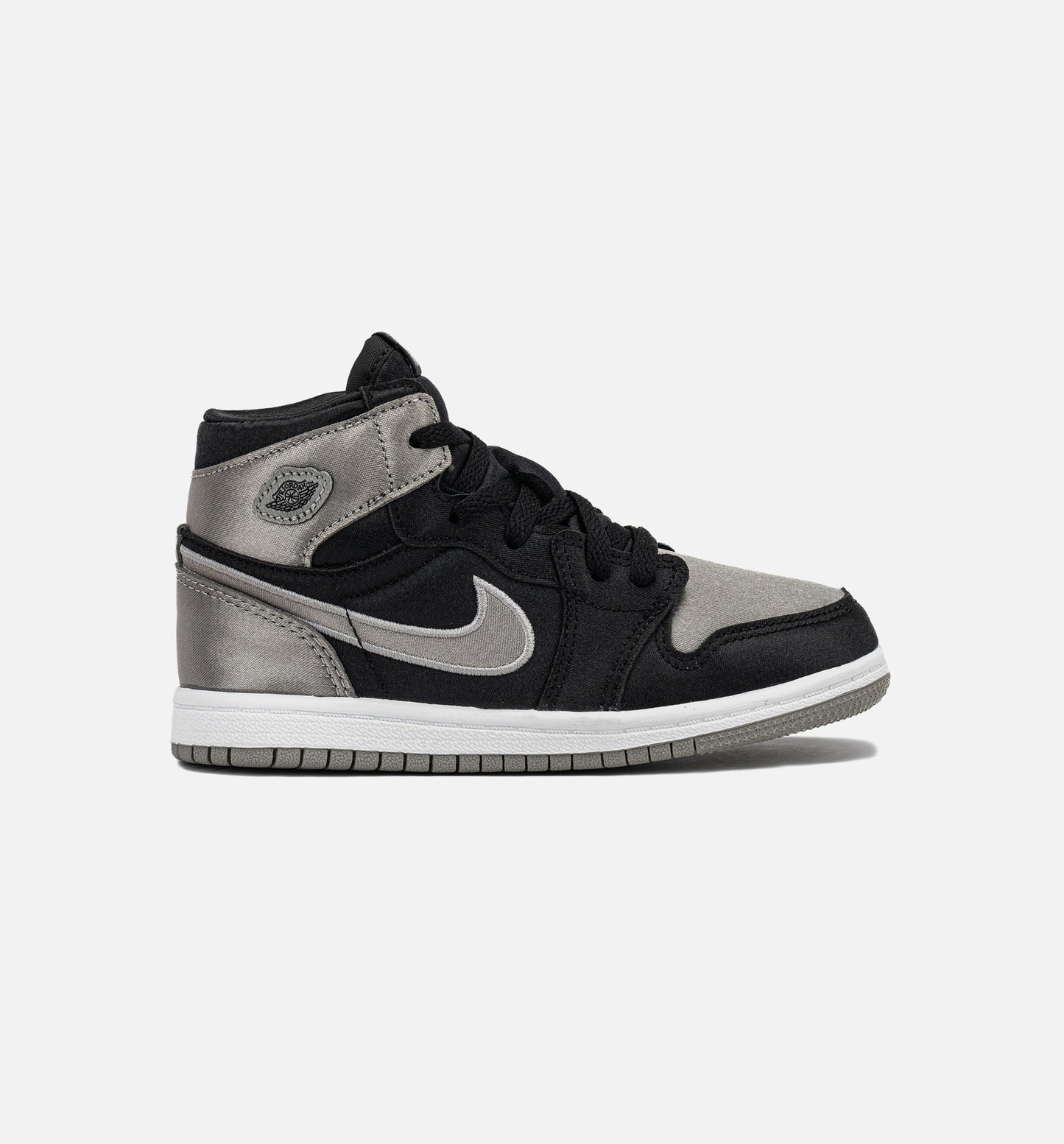 Air Jordan 1 Retro High OG Satin Shadow Infant Toddler Lifestyle Shoe Black Medium Grey White