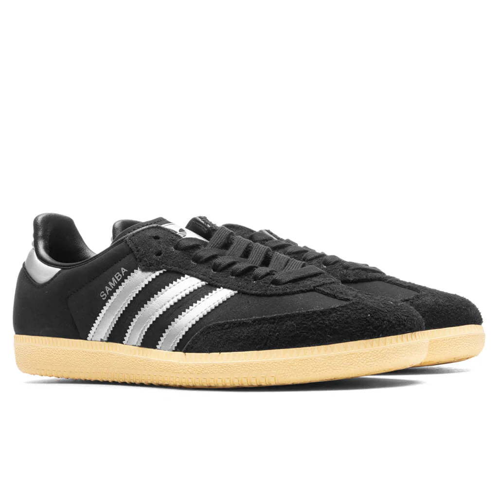 Womens Samba OG Core Black Matte Silver Almost Yellow