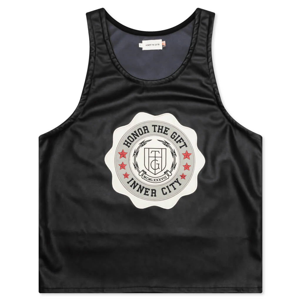Vegan Leather Tank Black