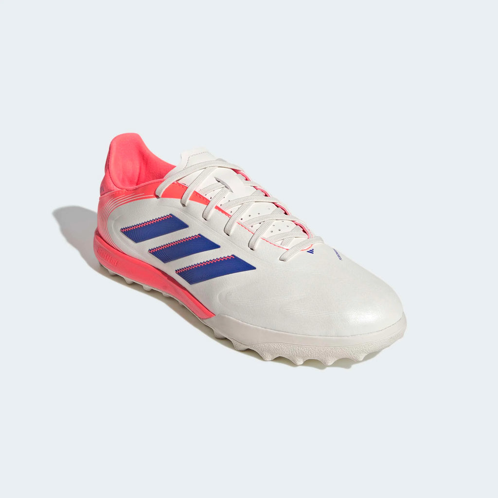 adidas Copa Pure III League TF Mens Soccer Cleats White Lucid Blue Signal Coral