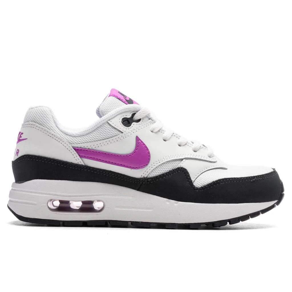 Air Max 1 BG GS White Fuchsia Dream Dark Obsidian