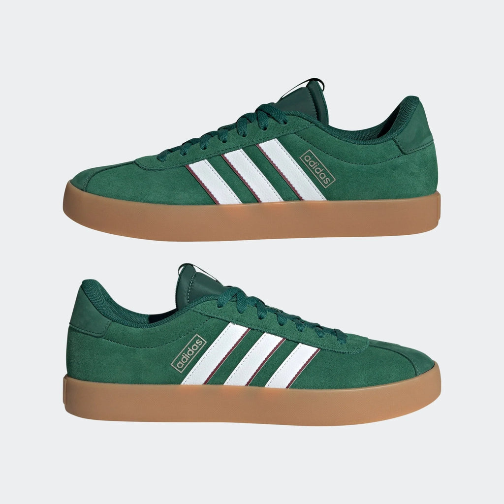 adidas VL Court 30 Shoes Dark Green White Collegiate Burgundy