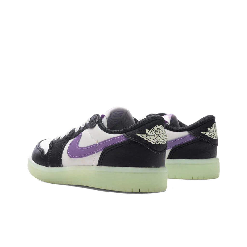 Air Jordan 1 Retro Low OG PS Black Black Raspberry Volt Tint