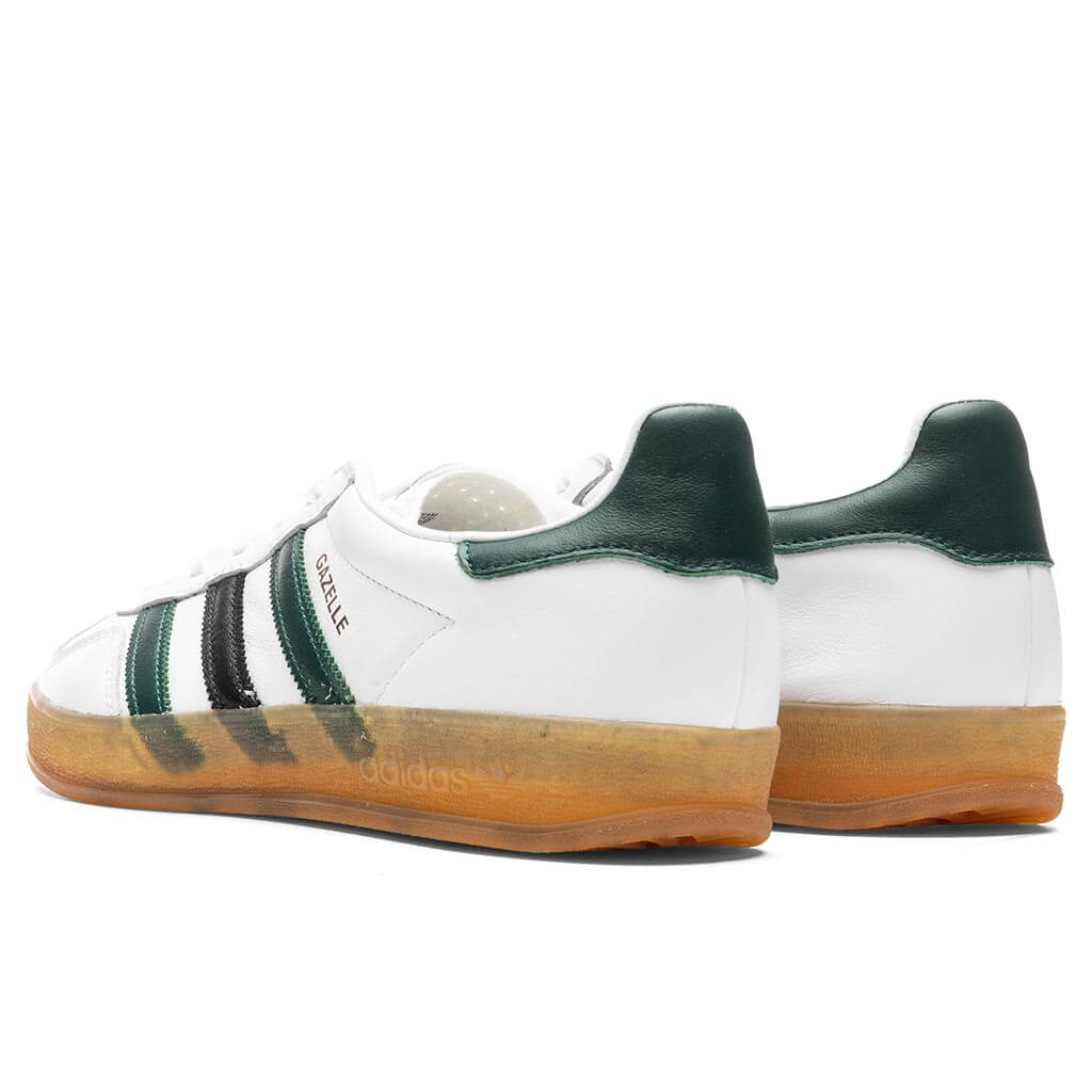 Womens Gazelle Indoor White Collegiate Green Core Black