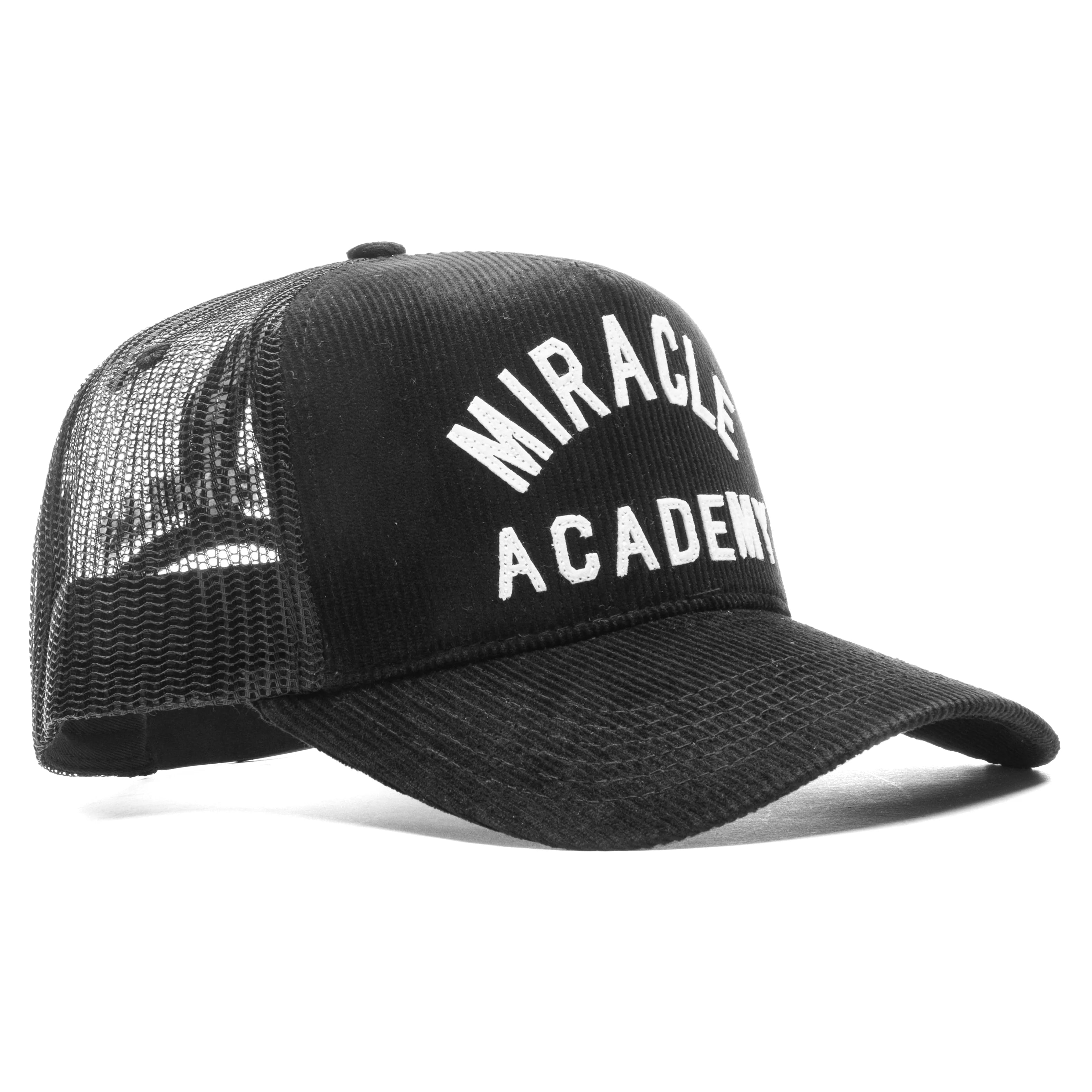 Miracle Academy Corduroy Trucker Hat Black
