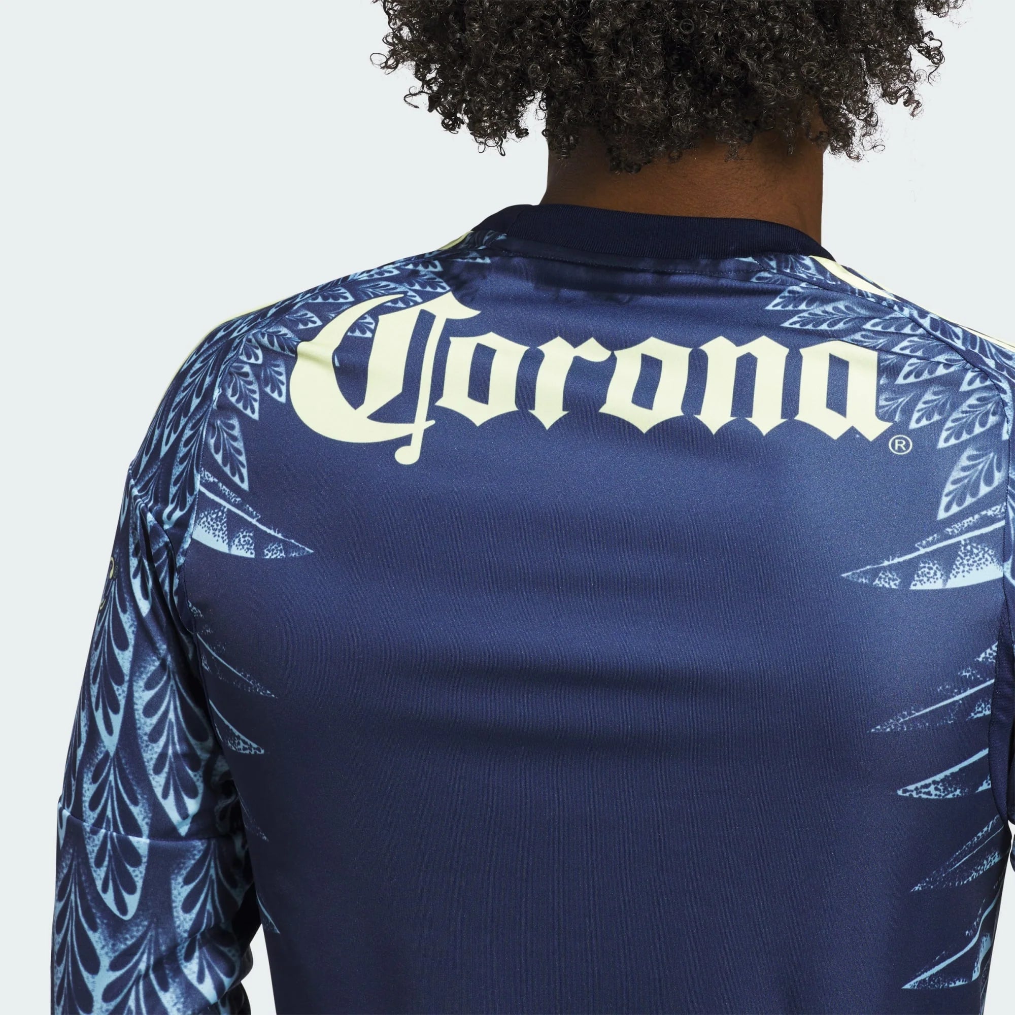adidas Club América Long Sleeve Mens Away Soccer Jersey 25 26 Blue