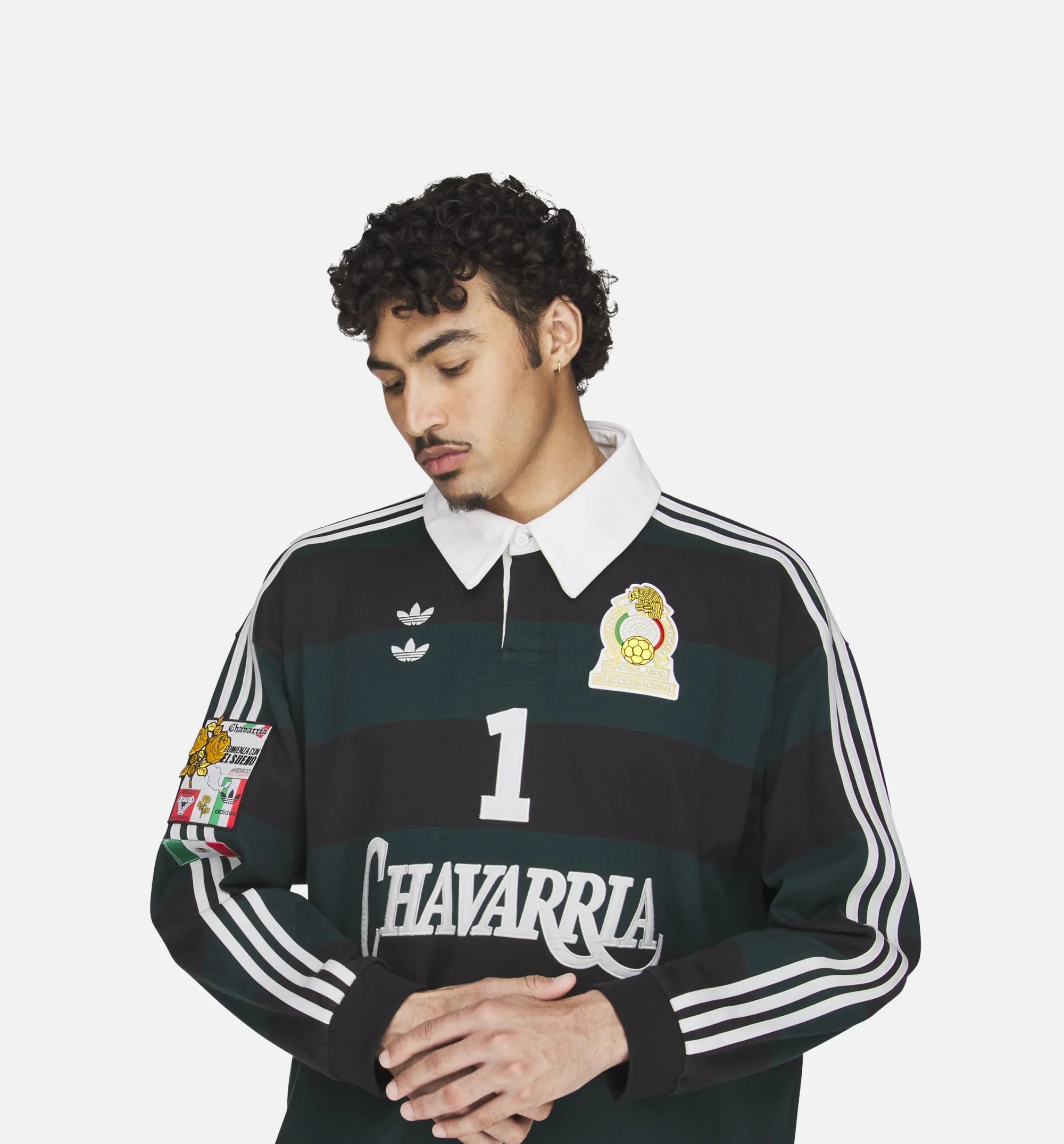 Chavarria Rugby Mens Long Sleeve Shirt Black Aurora Ivy