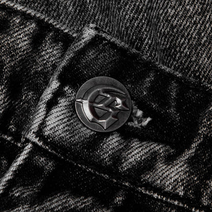 Octagon Cargo Denim Shorts Grey Wash